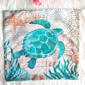 2 pc Turtle sea world pillow case cover nautical